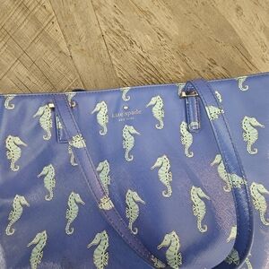 Kate Spade Blue Seahorse Tote Bag